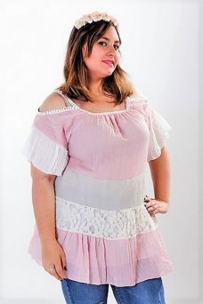 Blusa love rosa talla grande