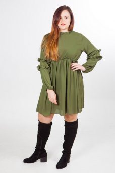Vestido kaki tallas grandes moderno