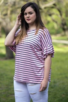 camiseta rosa tallas grandes
