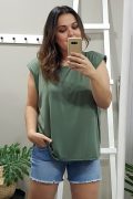Camiseta hombreras kaki