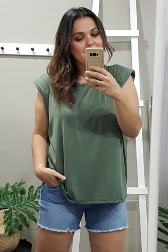 Camiseta hombreras kaki