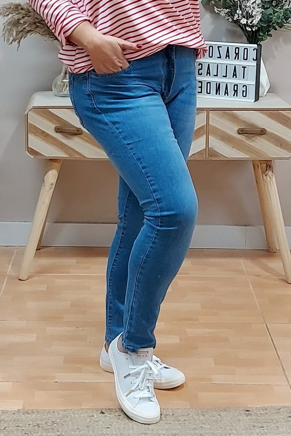 Jeans Push Up Acido - Corazón XL Tallas Grandes