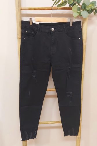 Jeans rasgado preto