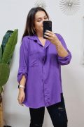 Camisa longa básica roxa