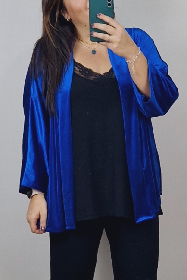 Kimono Terciopelo Azul