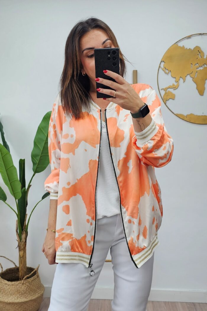 Bomber Estampada Naranja