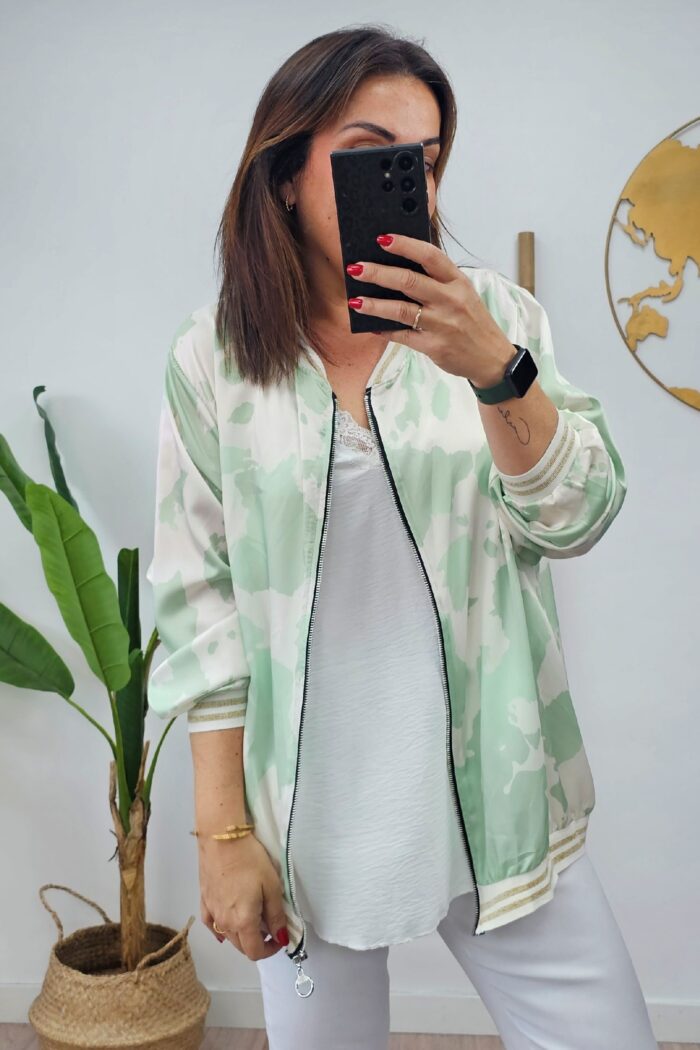 Bomber Estampada Verde