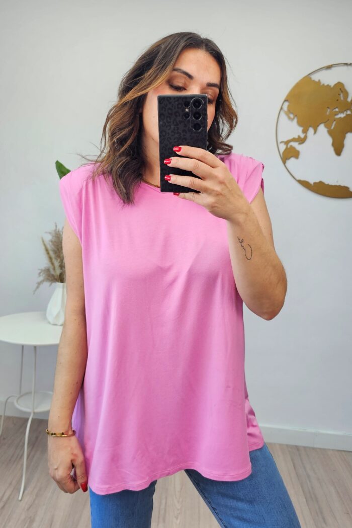 Camiseta Hombreras Rosa