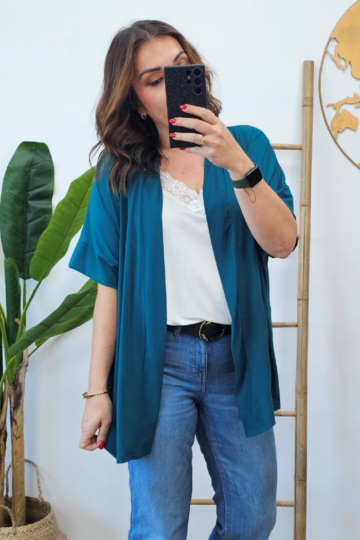 Kimono Punto Azul Petroleo