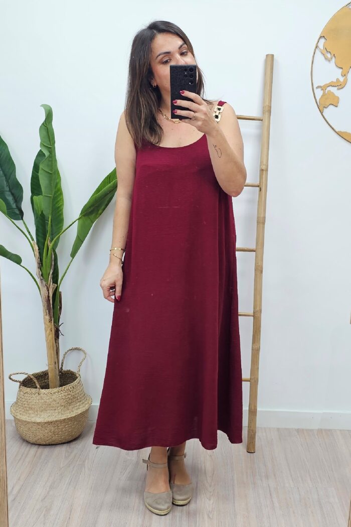 Vestido Hebilla Burdeos