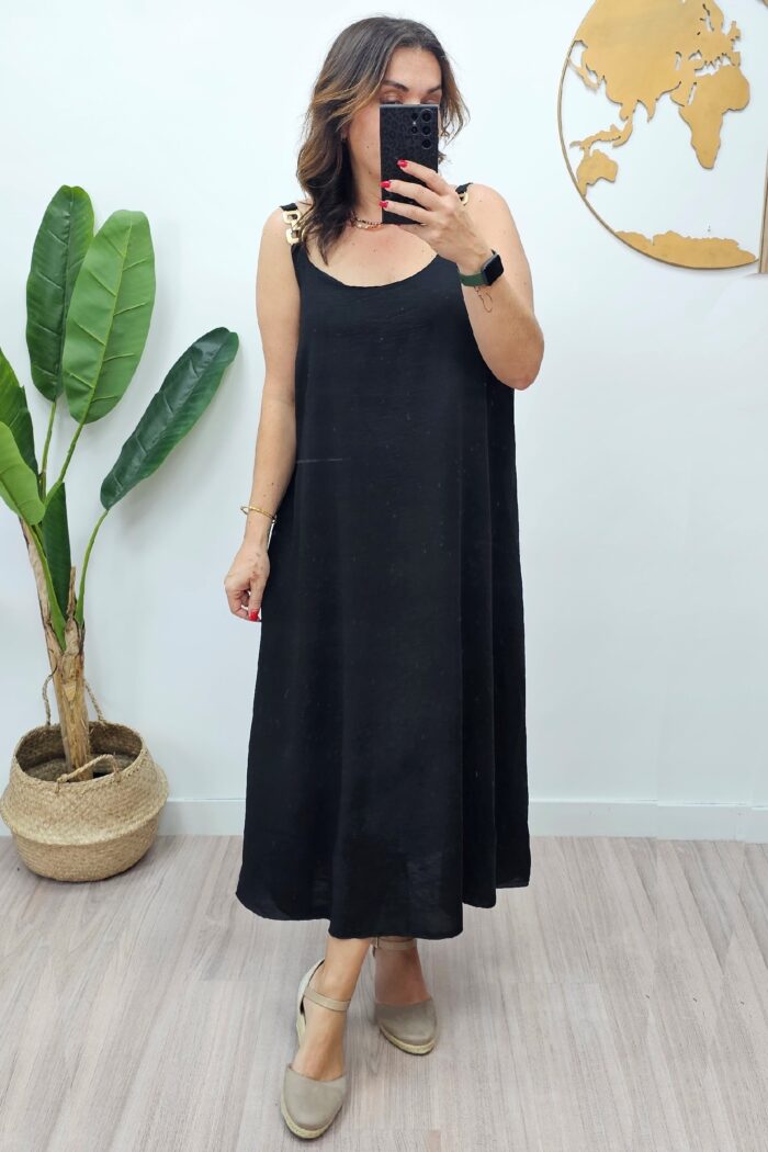 Vestido Hebilla Negro