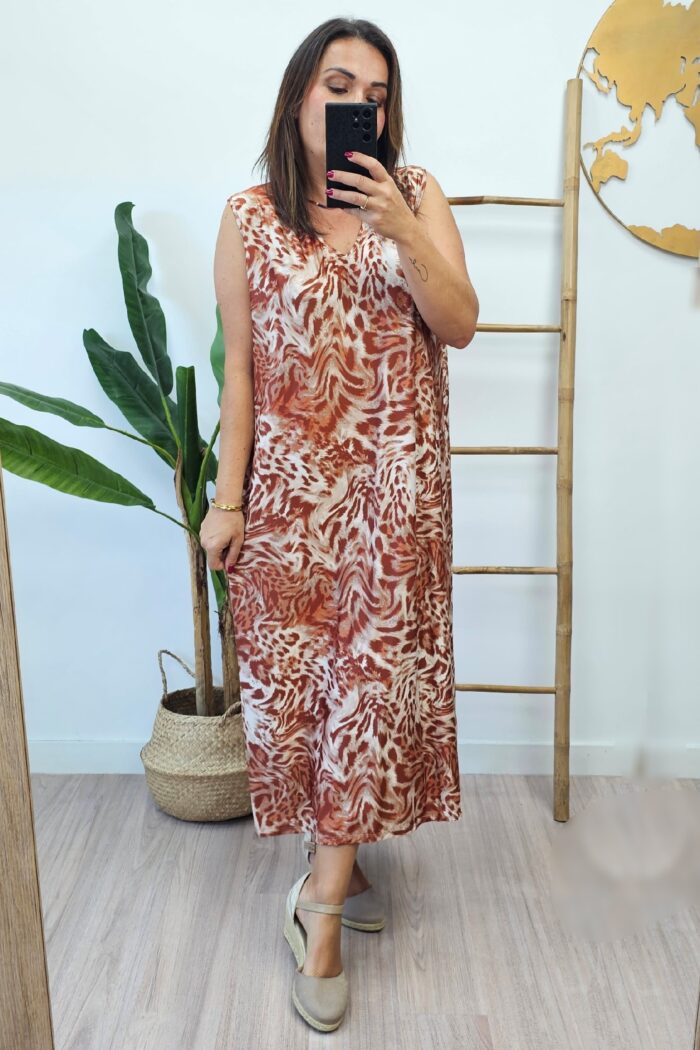 Vestido Largo Punto Print