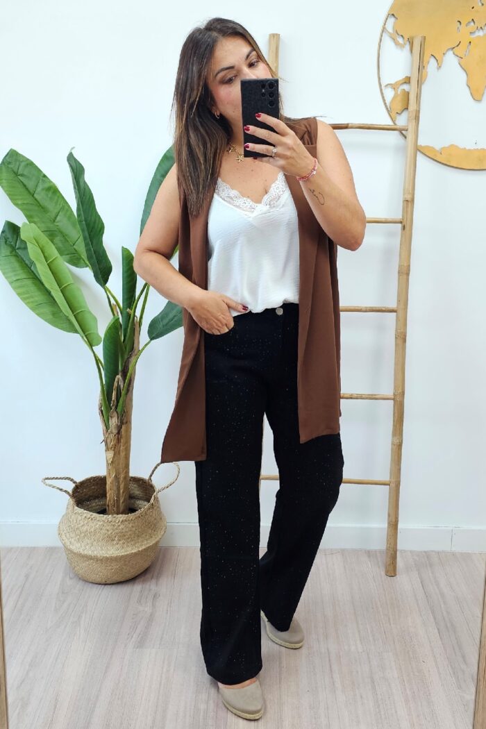 Vaquero Wide Leg Strass