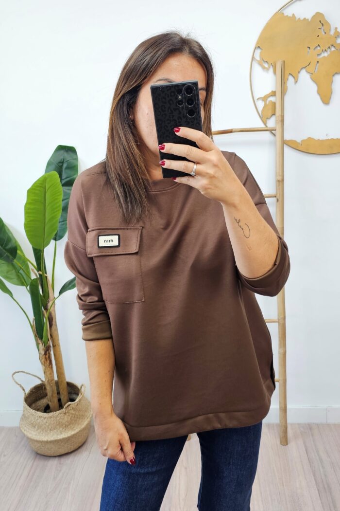 Sudadera Soft Bolsillo Marron