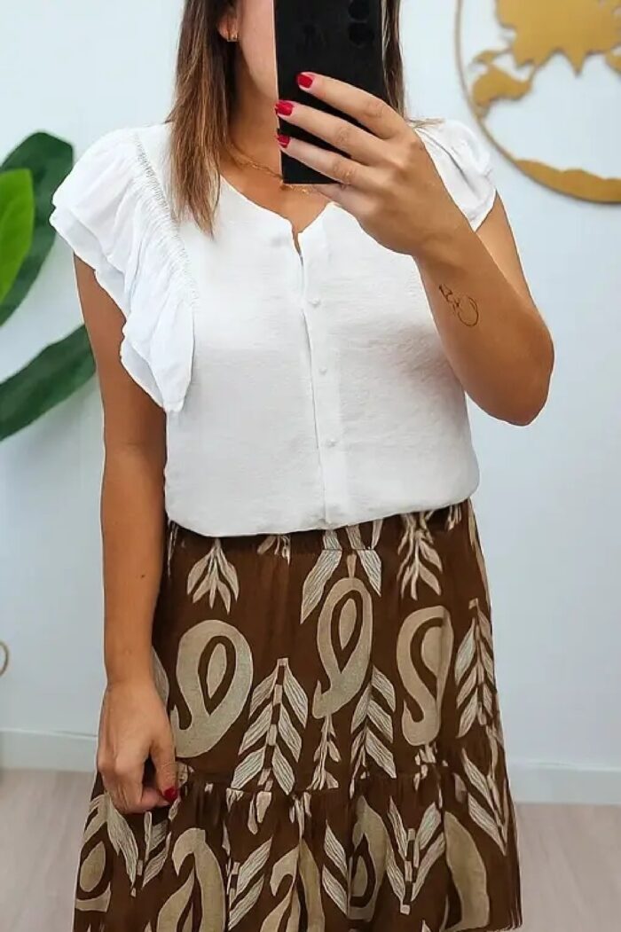 Blusa Volante Blanca