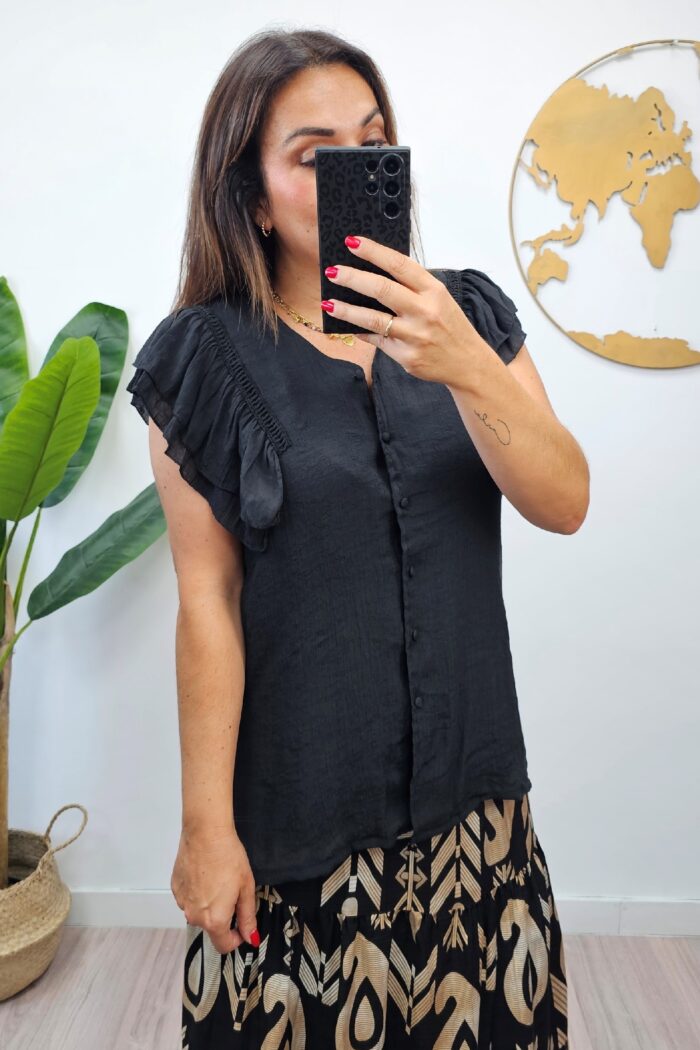 Blusa Volante Negra