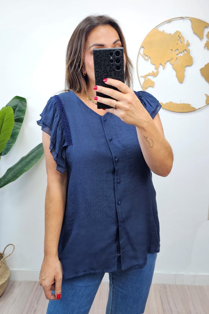 Blusa Volante Marino
