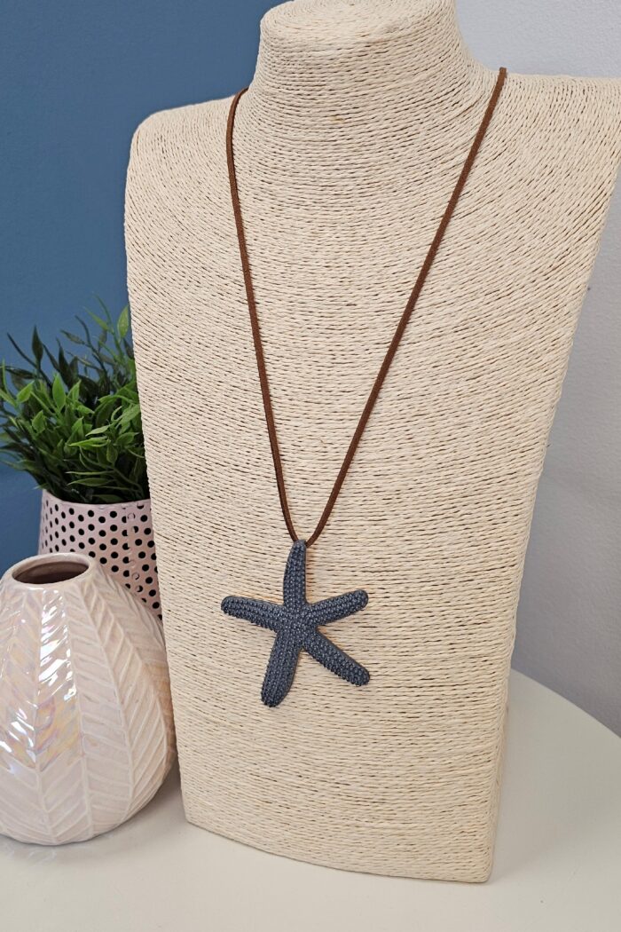 Collar Estrella Gris Azulado