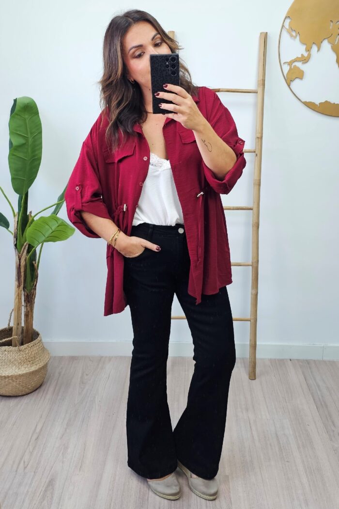 Sobrecamisa Crep Burdeos