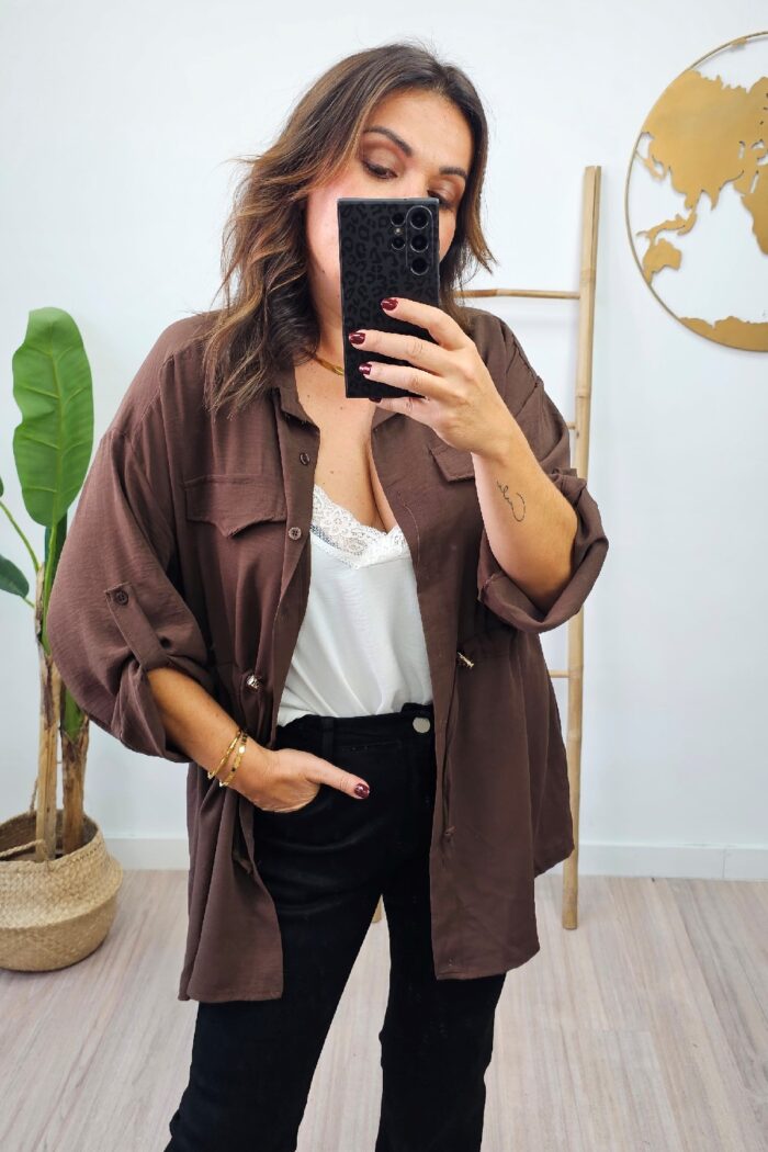 Sobrecamisa Crep Chocolate