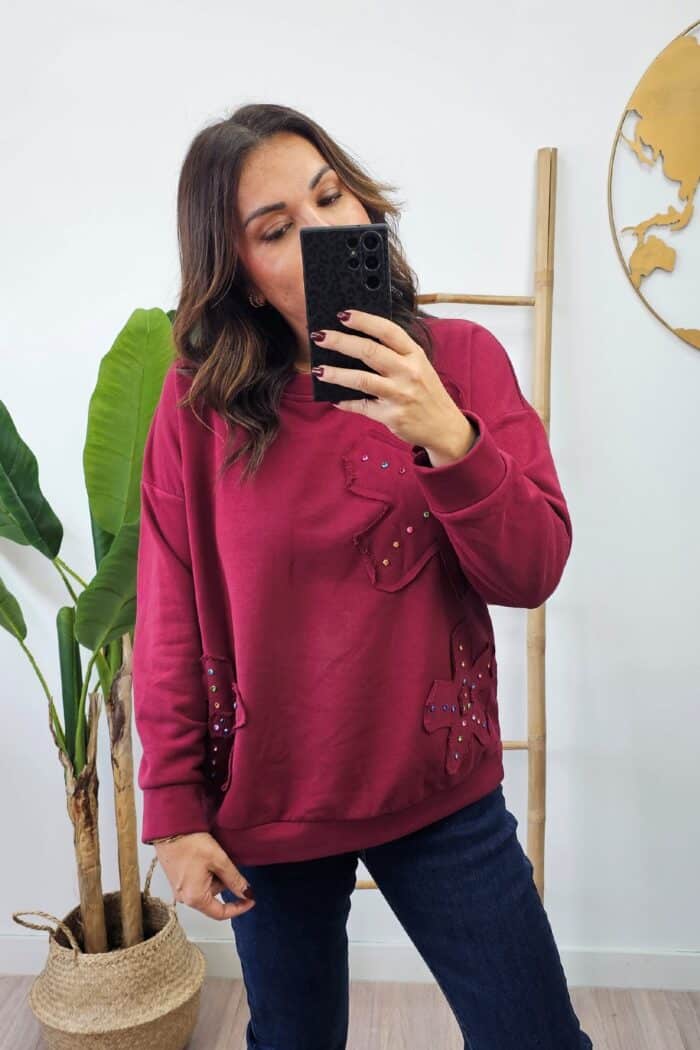 Sudadera Joya Burdeos
