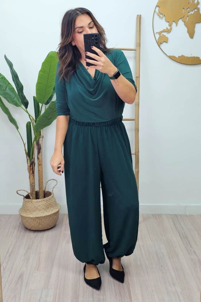 Pantalon Bombacho Crep Verde
