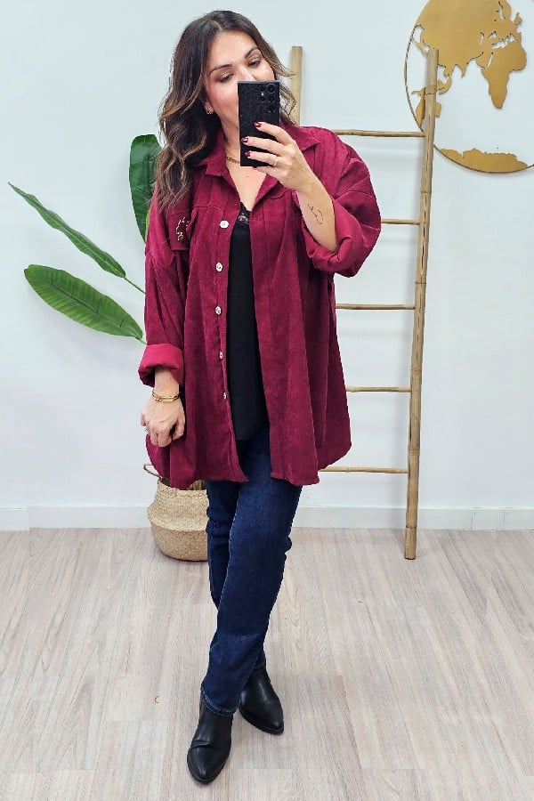Sobrecamisa Plus Burdeos