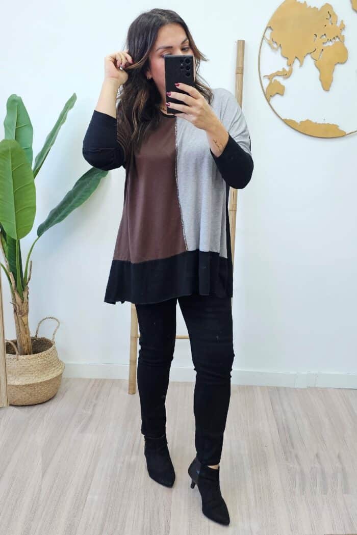 Jersey Bicolor Marron