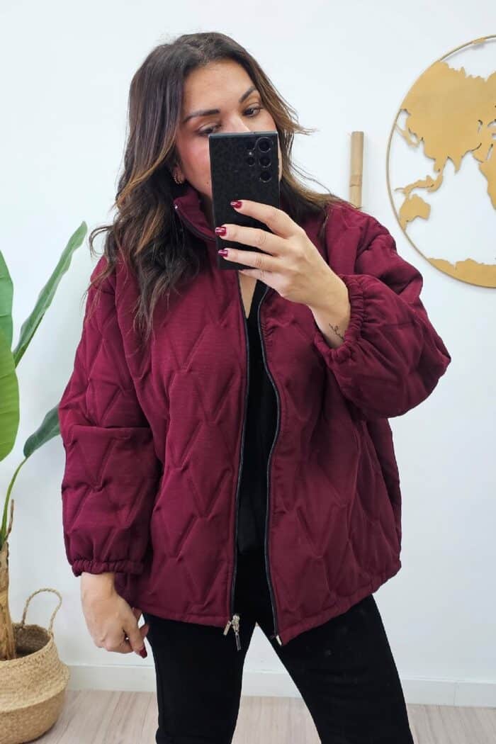 Chaqueta Rombos Burdeos