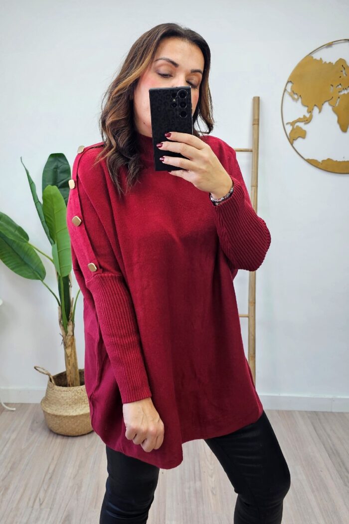 Jersey Botones Burdeos