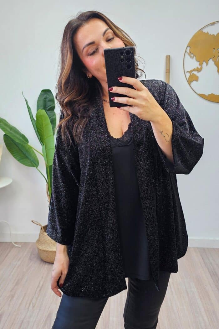 Kimono Terciopelo Brillo Color