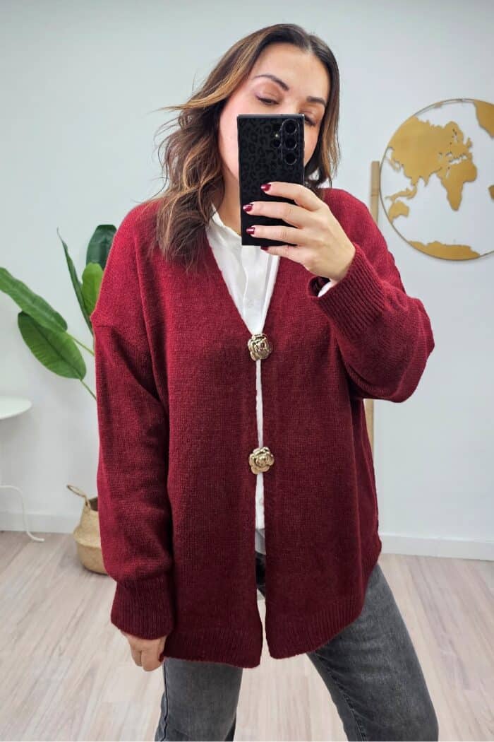 Chaqueta Broche Burdeos