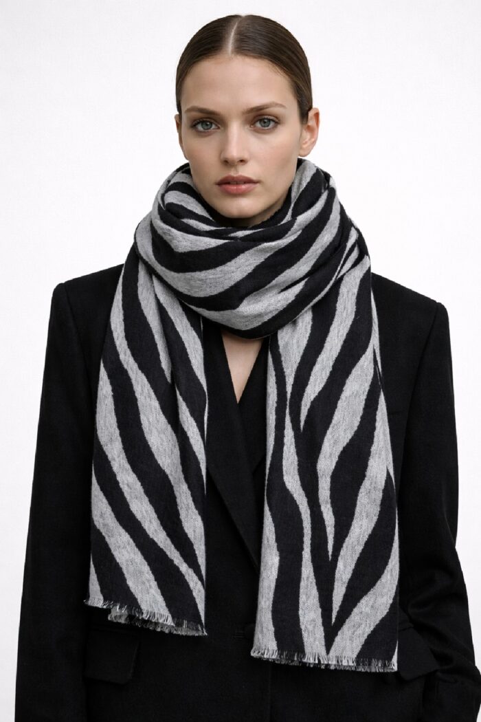 Bufanda Cebra Gris