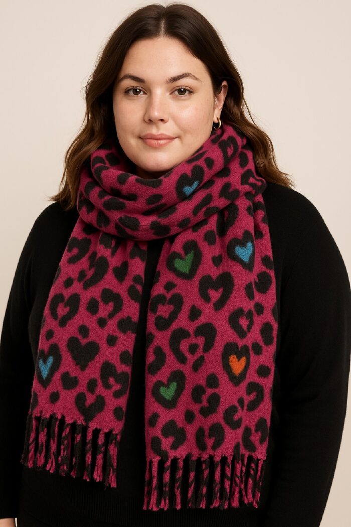 Bufanda Love Print Fucsia