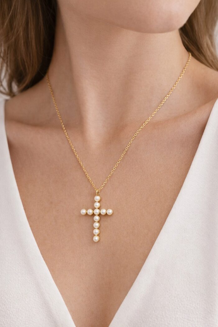 Collar Cruz Perlas