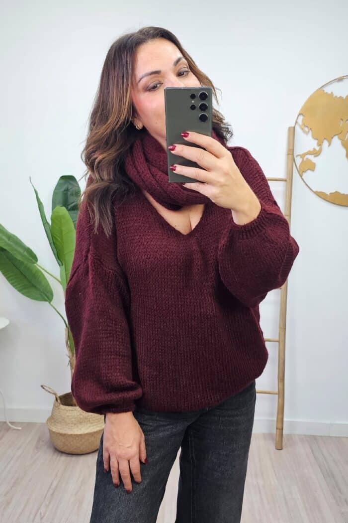 Jersey Cuello Burdeos