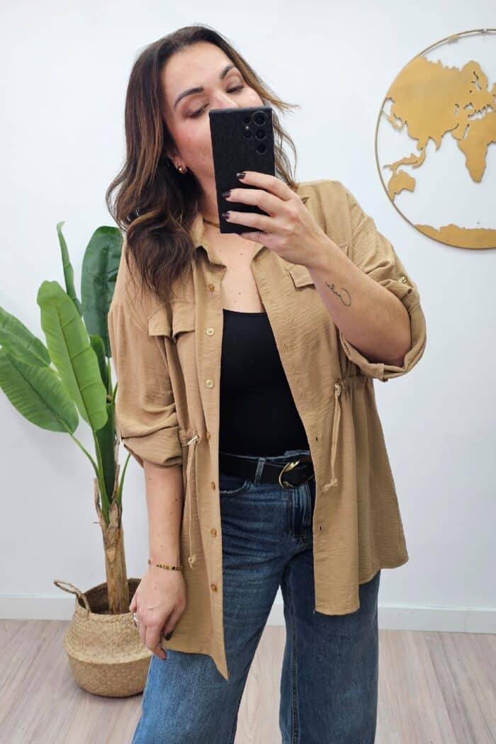 Sobrecamisa Crep Camel