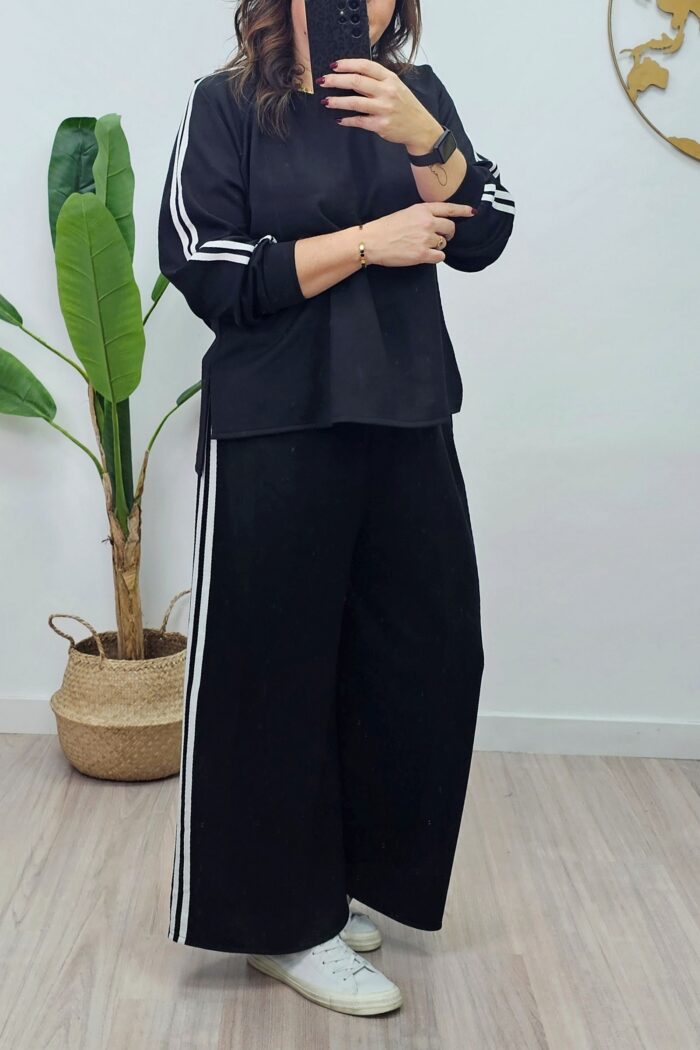 Conjunto Rayas Negro