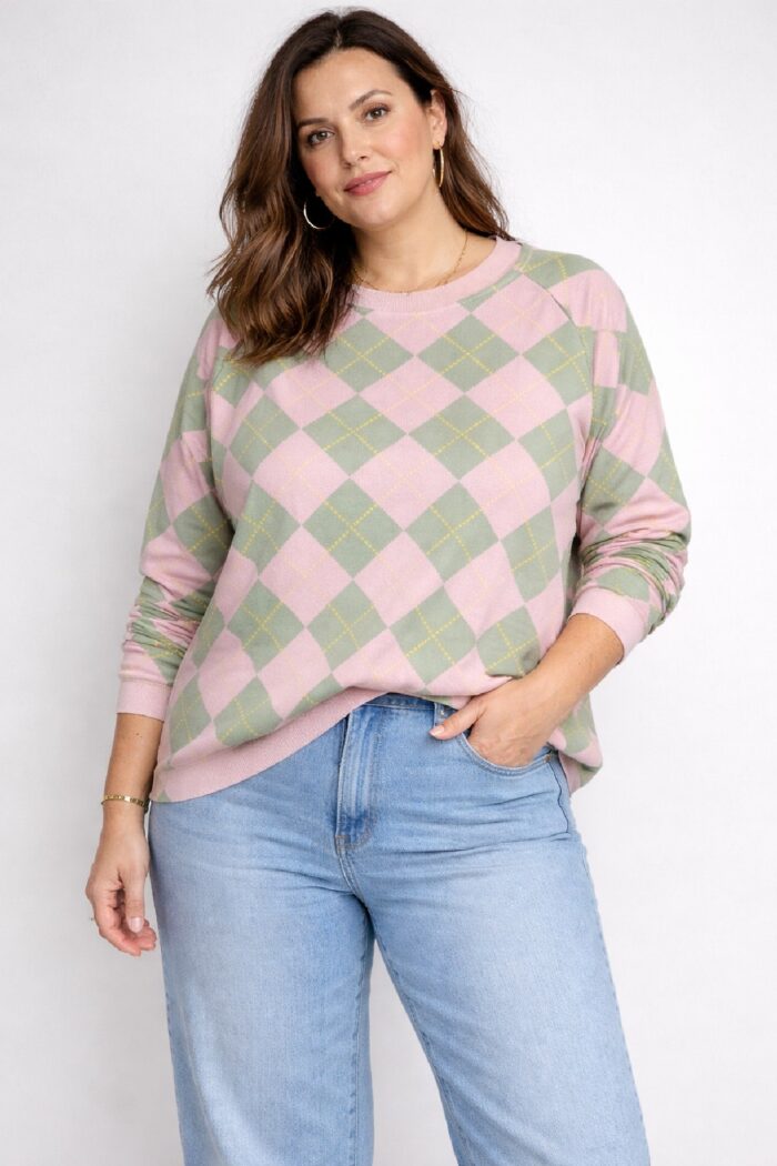 Sudadera Rombos Pastel