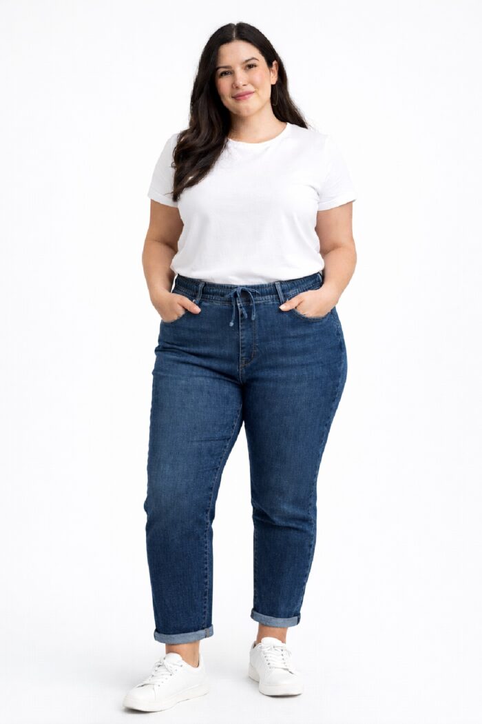 Vaquero Goma Recto Oscuro