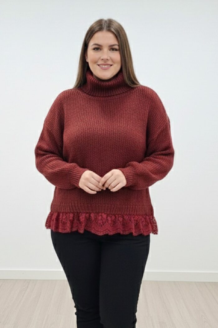 Jersey Encaje Burdeos