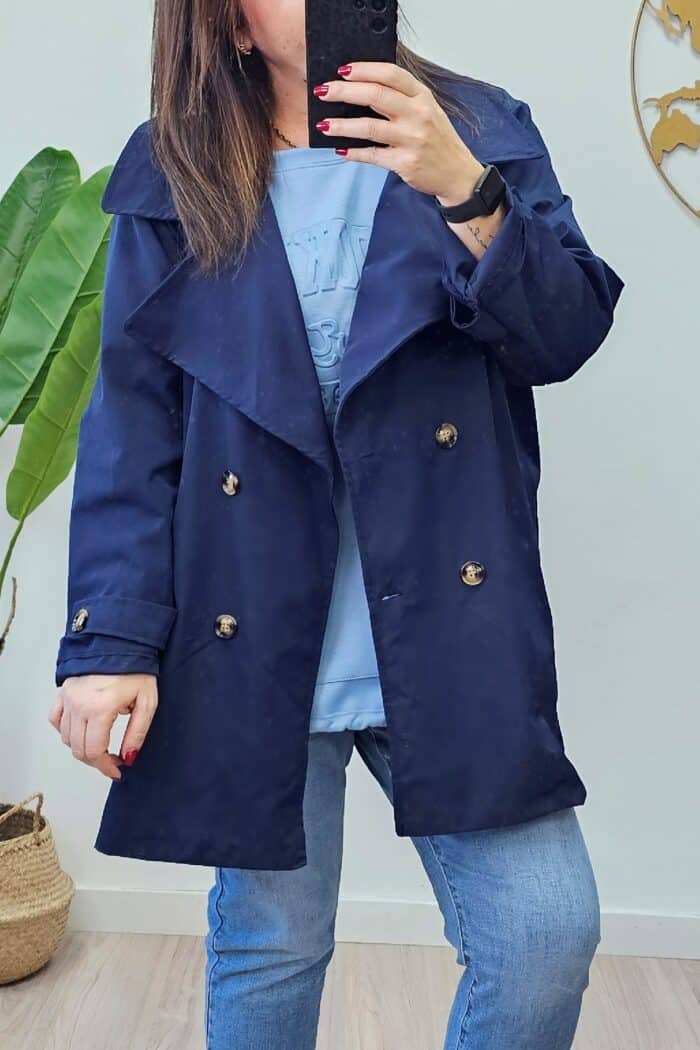 Gabardina Trench Corto Marino
