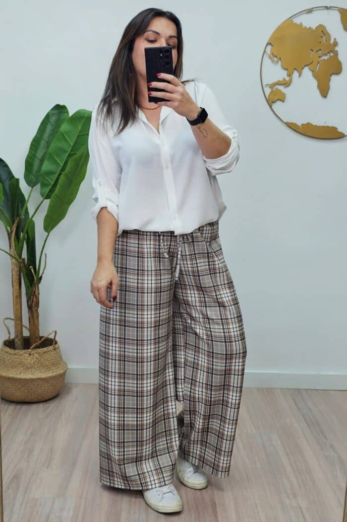 Pantalón Cuadros Marrón
