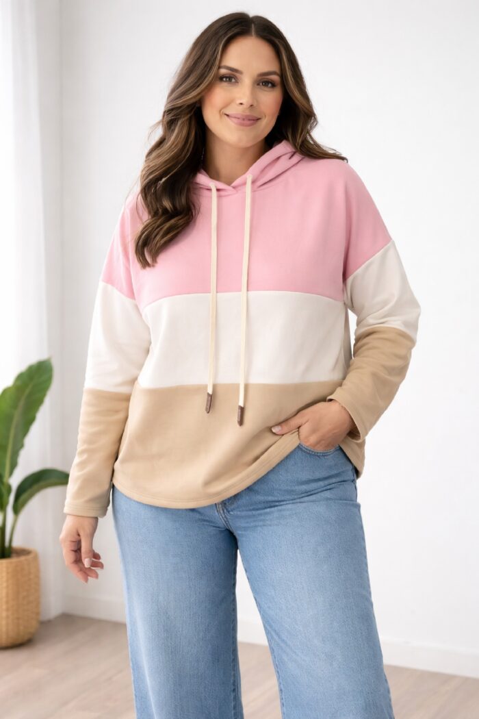 Sudadera Tricolor Rosa