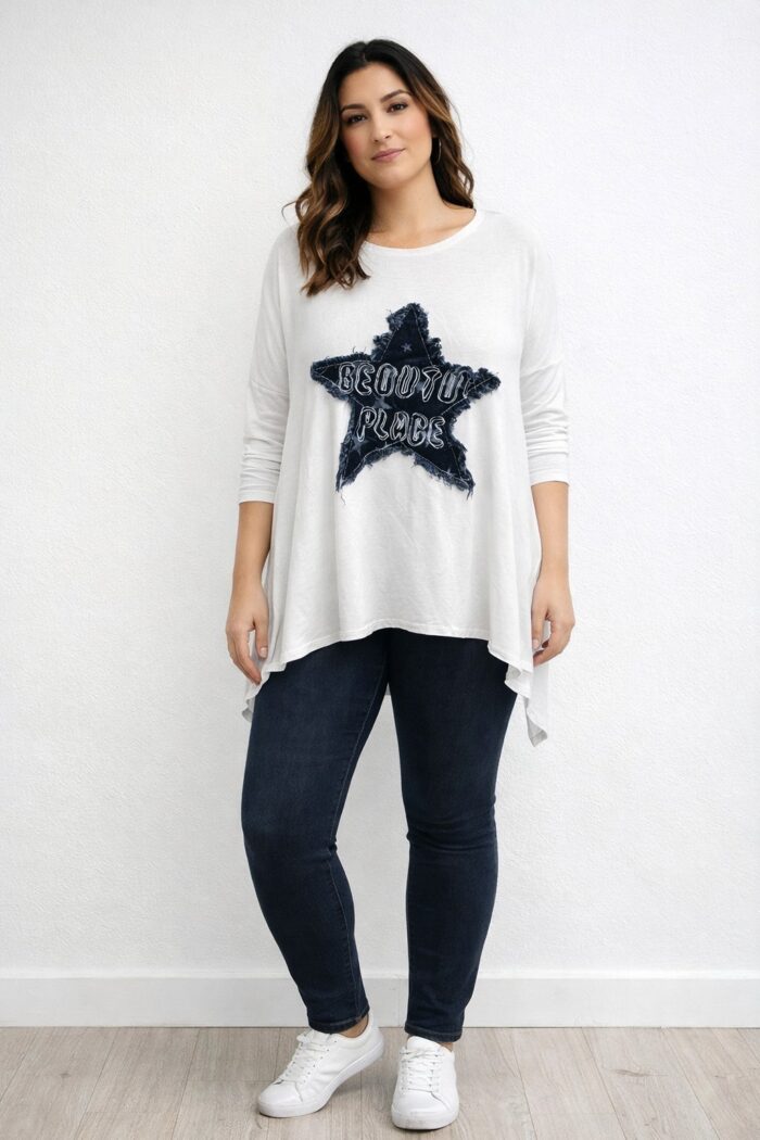 Camiseta Estrella Vaquera Blanca