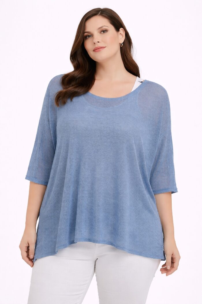 Jersey Fino Largo Azul