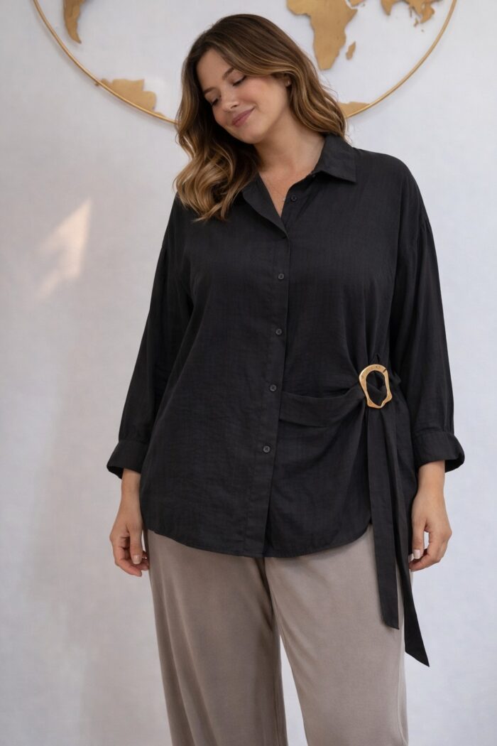 Camisa Hebilla Negra