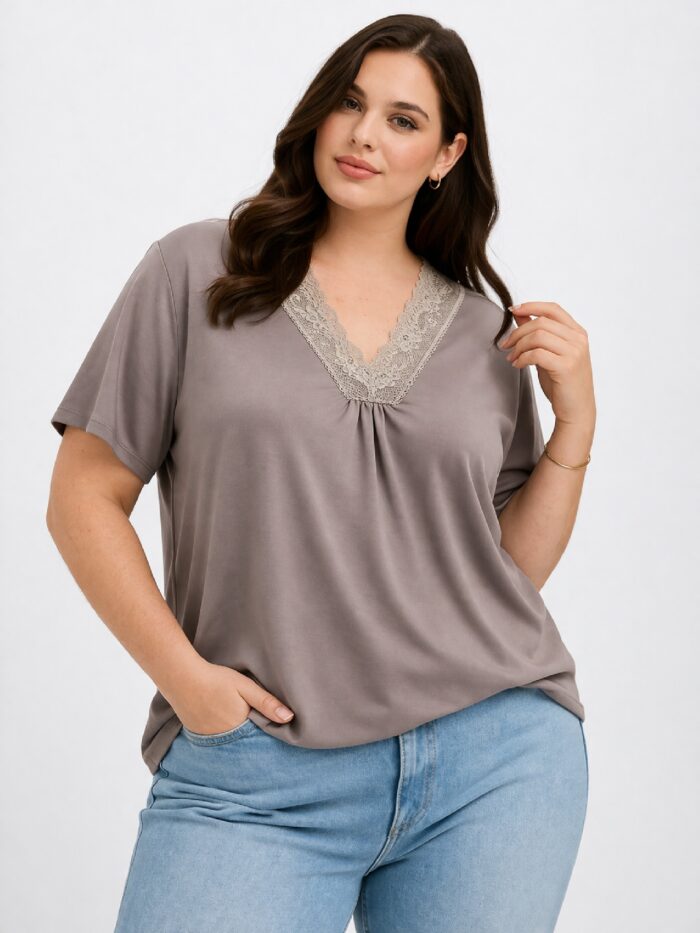 Top Encaje Punto Visón