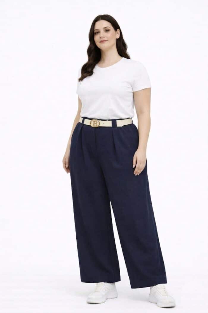 Pantalón Ancho Cinturón marino