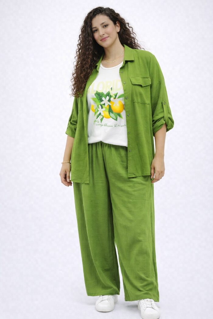 Conjunto Crep Bolsillos Verde